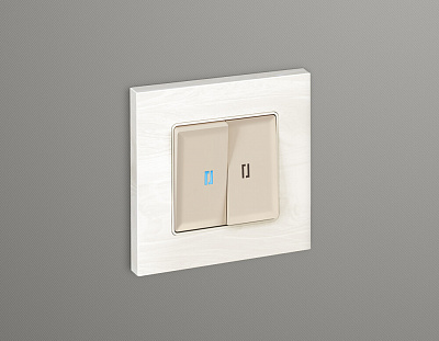 Комплект механизма 2-клавишного выключателя с подсветкой 10000K ALFA MA324020 Бежевый матовый QUANT