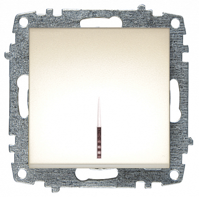 Выключатель одноклавишный с подсветкой Zena жемчуг 609-012500-201