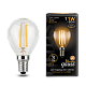 Лампа Gauss Filament Шар 11W 720lm 2700К Е14 LED 105801111