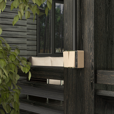 Выключатель двухклавишный влагозащищенный Werkel Gallant шампань рифленый a051045