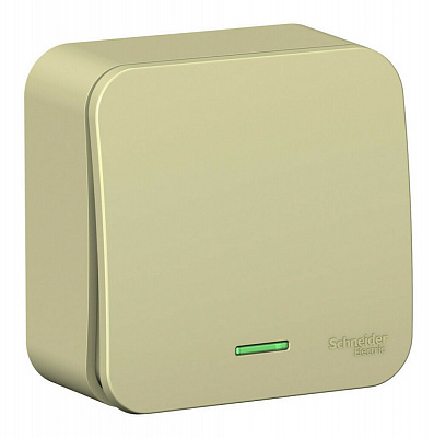 Выключатель одноклавишный SE Blanca с подсветкой с изолированой пластиной бежевый BLNVA101117