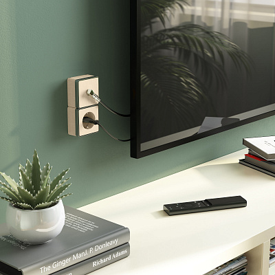 Розетка ТВ оконечная Werkel Gallant шампань рифленый a041425