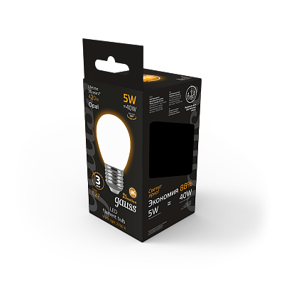 Лампа Gauss Filament Шар 5W 420lm 2700К Е27 LED 105202105