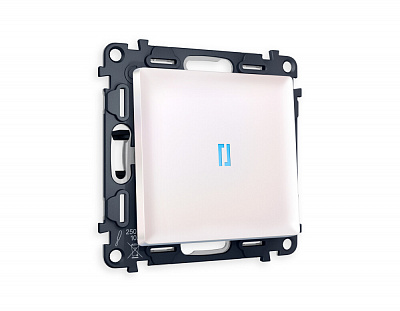 Комплект механизма 1-клавишного выключателя с подсветкой 10000K ALFA MA202020 Жемчуг QUANT