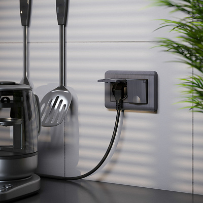 Рамка для двойной розетки Werkel Stream графит a051270