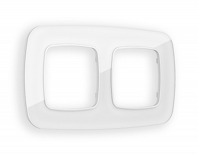 Рамка OMEGA Radian (Белый Стекло органическое) на 2 поста OF320102