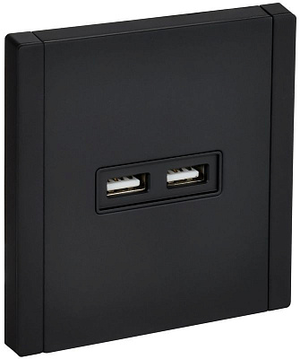 Розетка USB A+A 3,1А IEK FORTE&PIANO FP149M FP-U21-D31-M-K02 металл черный