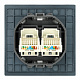 Розетка компьютерная 2-местная RJ-45 (механизм), STEKKER Мия, RST00-3111-05, черный бархат