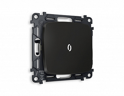 Комплект механизма 1-клавишного выключателя с подсветкой 5600K OMEGA MO802015 Черный матовый QUANT