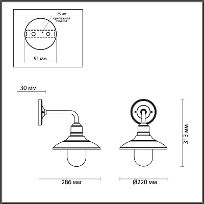 Уличный настенный светильник Odeon Light Campa 4965/1W