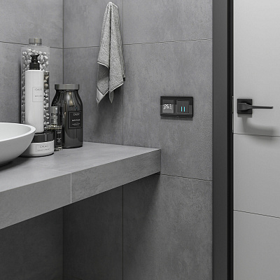 Сенсорный выключатель двухклавишный Werkel черный a057679