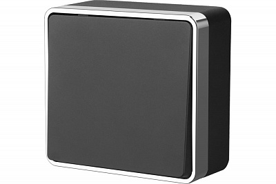 Выключатель одноклавишный  черный/хром Werkel Gallant WL15-01-01 a041688