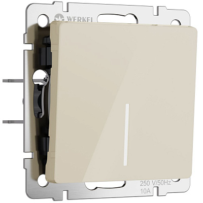 Выключатель одноклавишный с подсветкой Werkel айвори акриловый a064053
