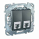 Розетка 2RJ11 графит SE Unica Top MGU5.9090.12ZD