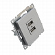 Розетка USB 2-местная (механизм), STEKKER Катрин GLS10-7115-03, 250B, 2,1А, серебро