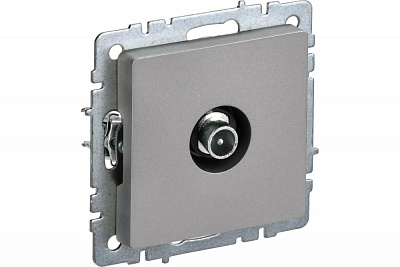 Розетка TV проходная IEK Brite РТВ10-0-БрС сталь BR-A10-P-K46
