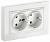 Розетка двойная с заземлением и защитными шторками IEK Brite РСш12-3-БрБ белый BR-R24-16-K01-F