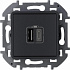 Розетка USB тип А-С антрацит Legrand Inspiria 673763