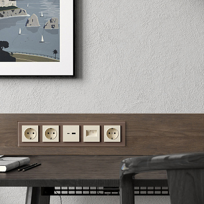 Рамка на 5 постов латте стекло Werkel Favorit W0051142 a058822