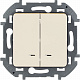 Выключатель двухклавишный с подсветкой бежевый Legrand Inspiria 673631