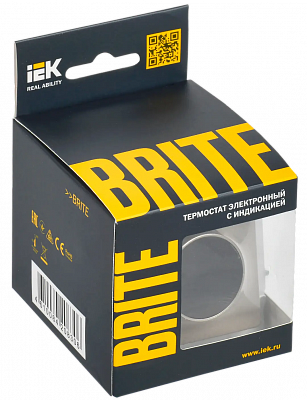 Термостат электронный с индикацией IEK Brite ТС10-1-БрШ шампань BR-RT11-K37