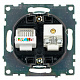 Розетка TV + компьютерная RJ-45 (механизм), STEKKER Катрин GLS00-7106-05, черный