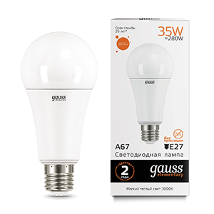 Лампа Gauss Elementary A67 35W 2670lm 3000K E27 LED 70215