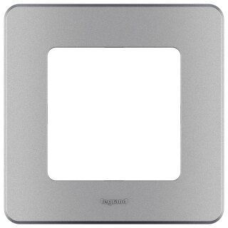 Рамка для розетки на 1 пост алюминий Legrand Inspiria 673932