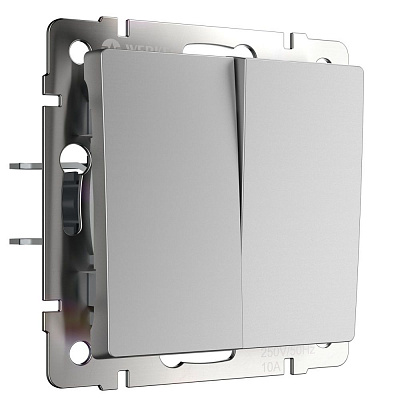 Перекрестный переключатель двухклавишный Werkel серебряные a058435