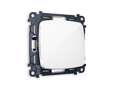 Комплект механизма 1-клавишного выключателя OMEGA MO101010 Белый глянец QUANT