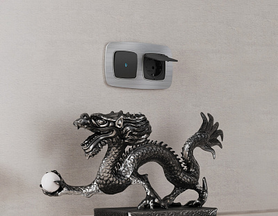 Рамка OMEGA Radian (Серебро Металл шлифованный) на 3 поста OF580103