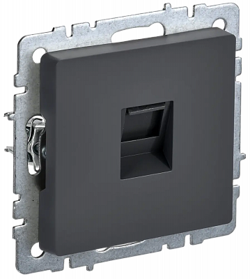 Розетка RJ45 IEK Brite кат.5E РК10-БрГ графит BR-K10-1-K53