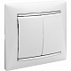 Выключатель двухклавишный белый Legrand Valena Classic 774405