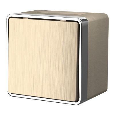 Выключатель одноклавишный влагозащищенный Werkel Gallant шампань рифленый a051040