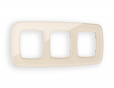 Рамка OMEGA Radian (Бежевый Стекло органическое) на 3 поста OF320303