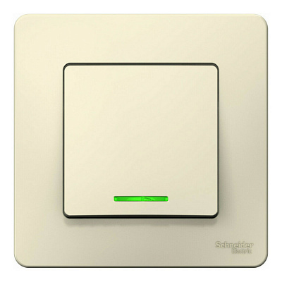 Выключатель одноклавишный SE Blanca с подсветкой молочный BLNVS010112