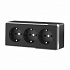 Розетка тройная с заземлением и шторками Werkel Gallant W5073135 черный/хром a052592