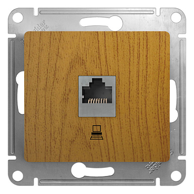 Розетка RJ45 кат.5е дерево дуб SE Glossa GSL000581K
