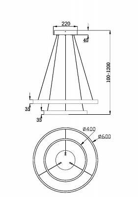 Подвесной светодиодный светильник Maytoni Rim MOD058PL-L55W3K