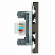 Розетка компьютерная 1-местная RJ-45 (механизм), STEKKER Эмили, RST00-5117-09, антрацит, soft touch