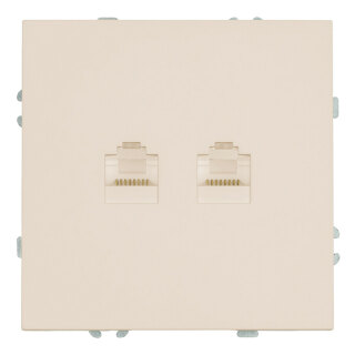 Розетка компьютерная 2-местная RJ-45 (механизм), STEKKER Эмили, RST00-5111-08, кашемир, soft touch