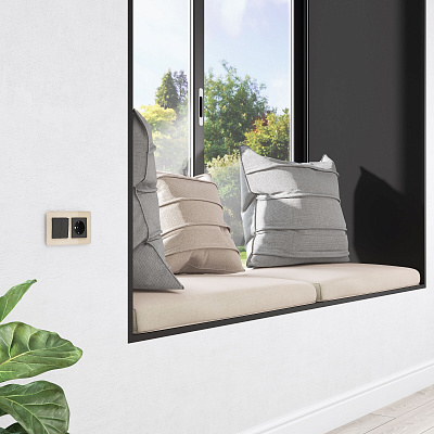 Перекрестный переключатель двухклавишный Werkel черный a058433