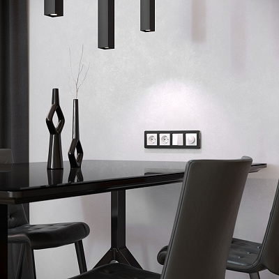 Рамка на 4 поста Werkel Platinum W0042608 черный алюминий a059219