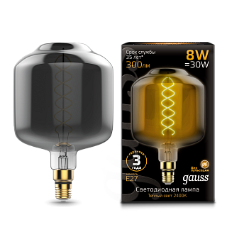 Лампа Gauss Filament DL180 8W 300lm 2400К Е27 LED 164802008
