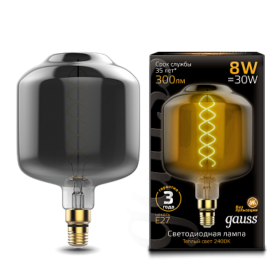 Лампа Gauss Filament DL180 8W 300lm 2400К Е27 LED 164802008