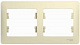 Рамка для розетки на 2 поста бежевая SE Glossa GSL000202