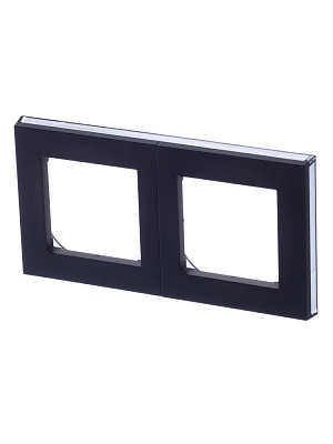 Рамка на 2 поста ABB Levit антрацит/дымчатый черный 2CHH015020A6063