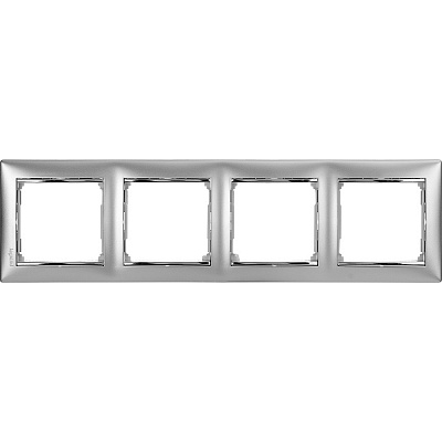 Рамка на 4 поста алюминий Legrand Valena Classic 770354