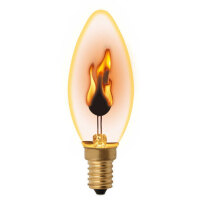 Лампа декоративная с эффектом пламени Uniel E14 IL-N-C35-3-RED-FLAME-E14-CL UL-00002981