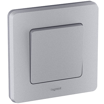 Выключатель одноклавишный алюминий Legrand Inspiria 673602